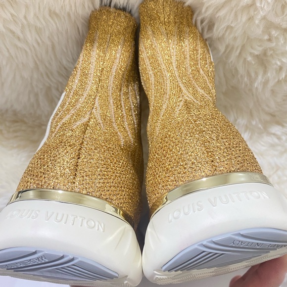 LOUIS VUITTON "AFTERGAME" STRETCH FABRIC SNEAKER BOOTS - Picture 7 of 7